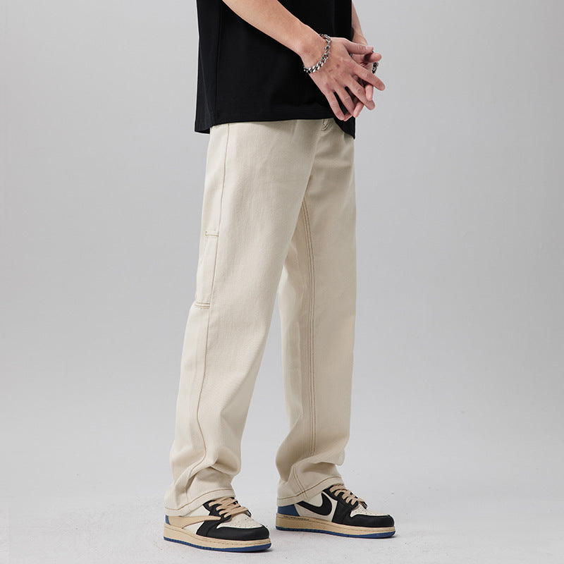Polyester Blend Trousers – Straight Leg & Easy Movement