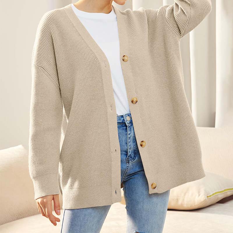 Polyester Blend Vest - V Neck Button Front & Easy Layering