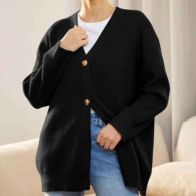 Polyester Blend Vest - V Neck Button Front & Easy Layering