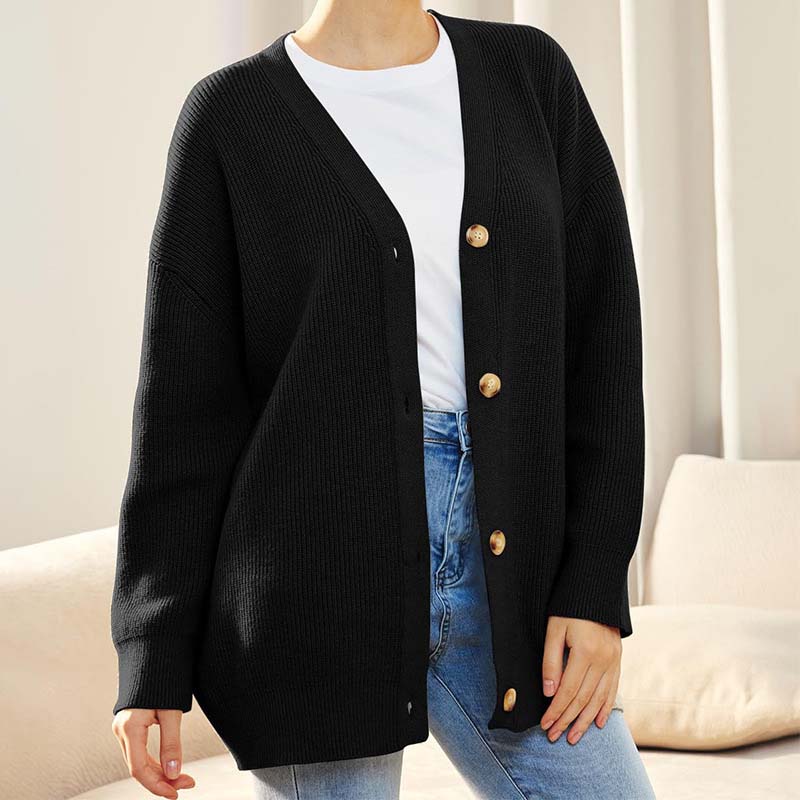Polyester Blend Vest - V Neck Button Front & Easy Layering