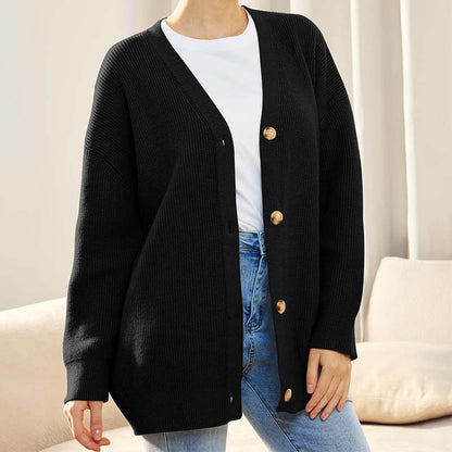 Polyester Blend Vest - V Neck Button Front & Easy Layering