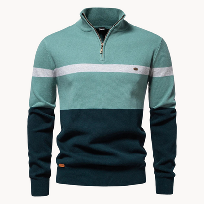 Polyester Blend Sweater – Quarter Zip Neck & Retains Shape
