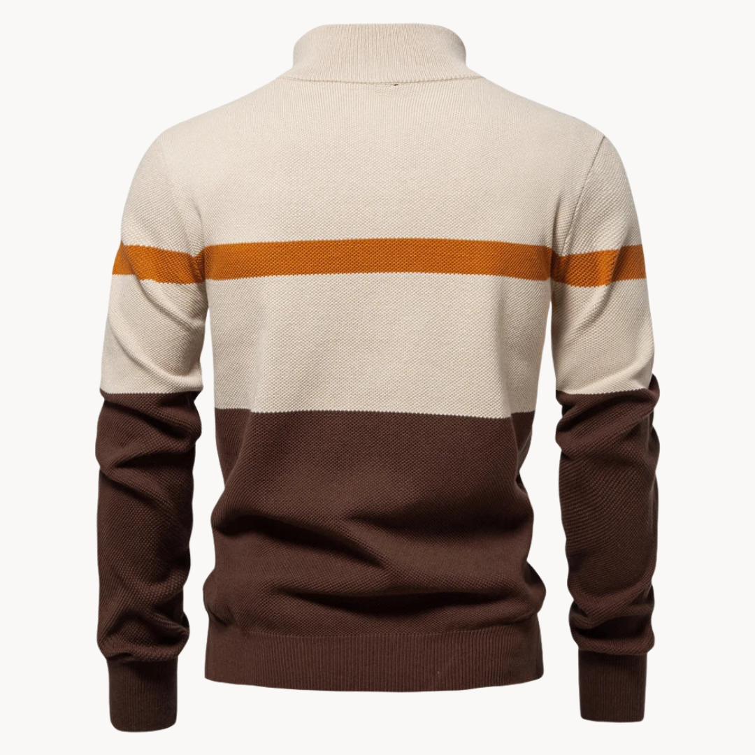 Polyester Blend Sweater – Quarter Zip Neck & Retains Shape