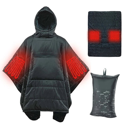HeatPoncho | USB-Powered Heated Blanket Poncho for Home & Office