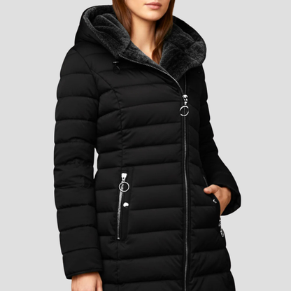 Women’s Faux Fur Hooded Quilted Puffer Coat