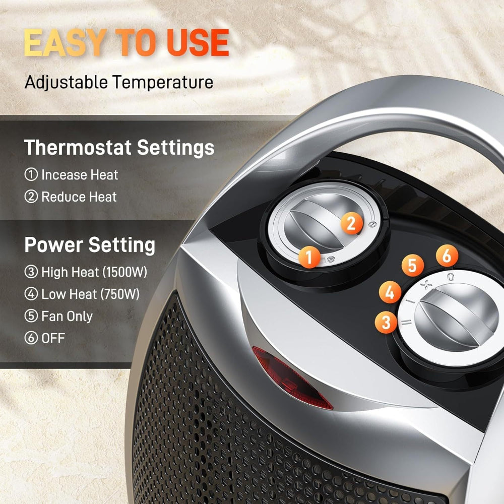 HeatZone Pro | Adjustable Thermostat Electric Space Heater for Indoors