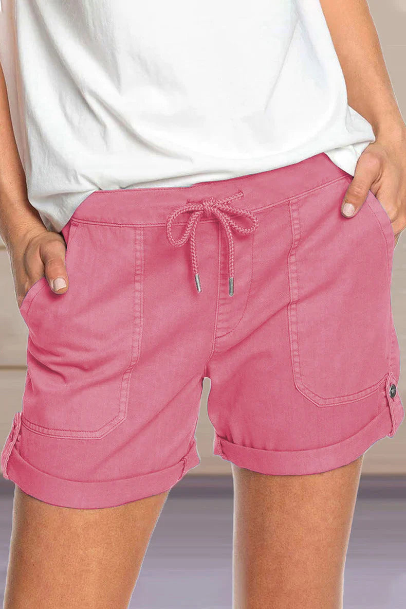 Prisha Shorts | Adjustable Waist Turned-Up Shorts