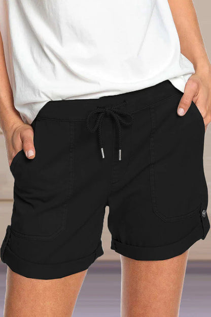 Prisha Shorts | Adjustable Waist Turned-Up Shorts