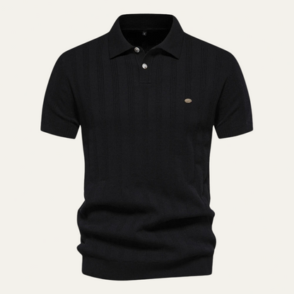 Men’s Textured Knit Short Sleeve Polo