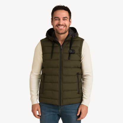 Puffer Vest with Hood for Men
