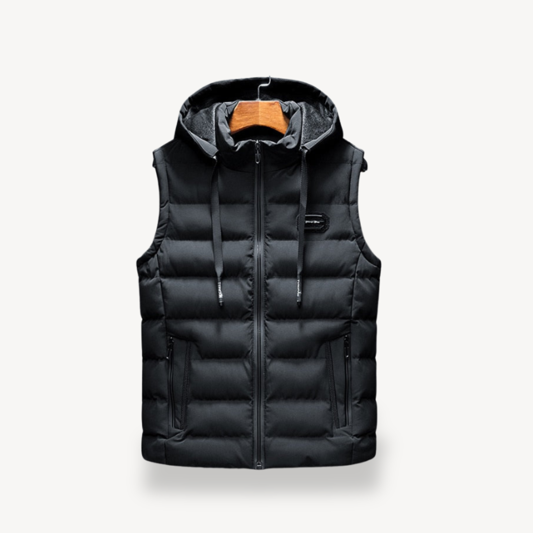 Puffer Vest with Hood for Men