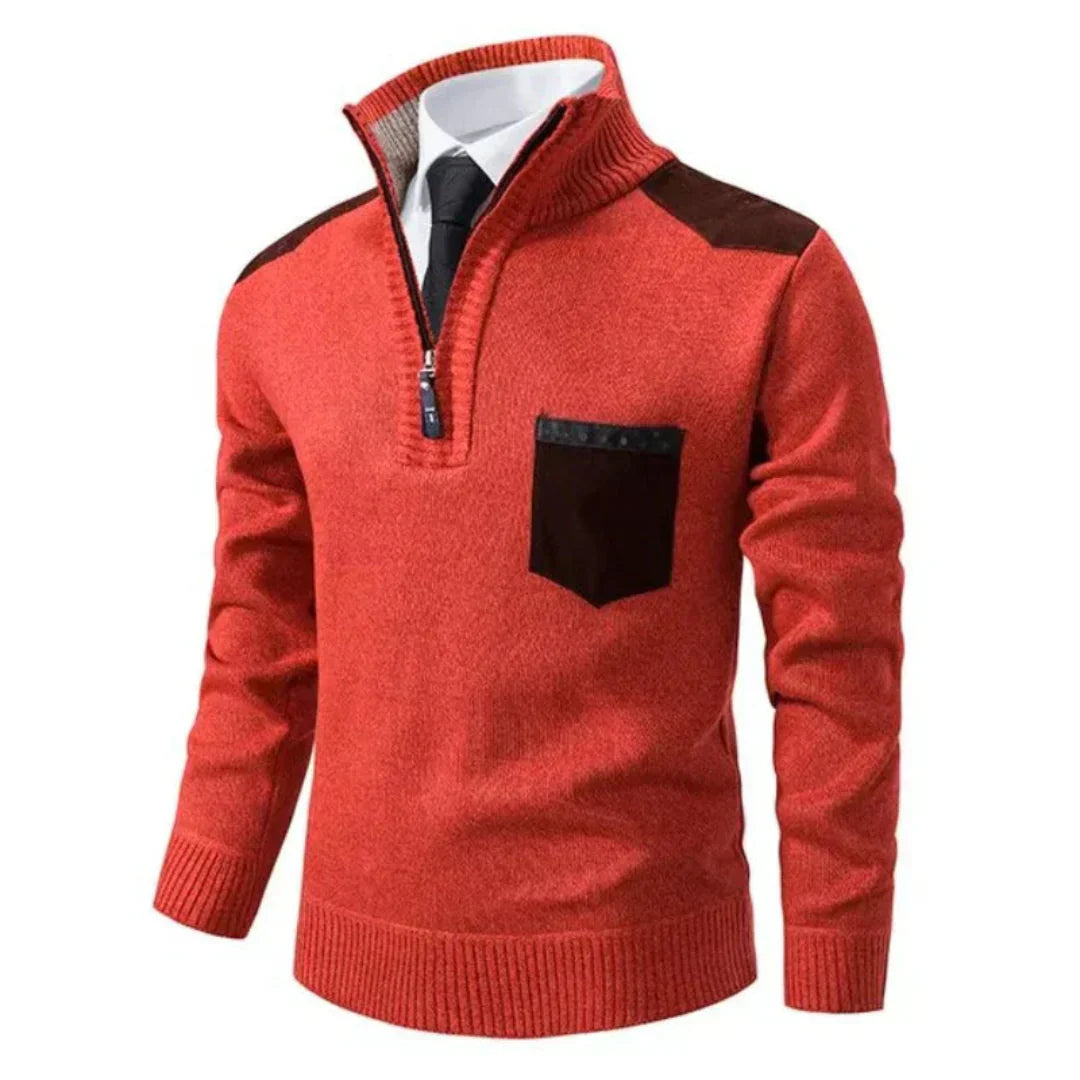 Men’s Quarter Zip Stand Collar Sweater