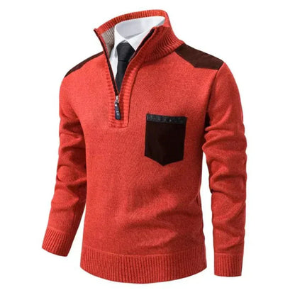 Men’s Quarter Zip Stand Collar Sweater