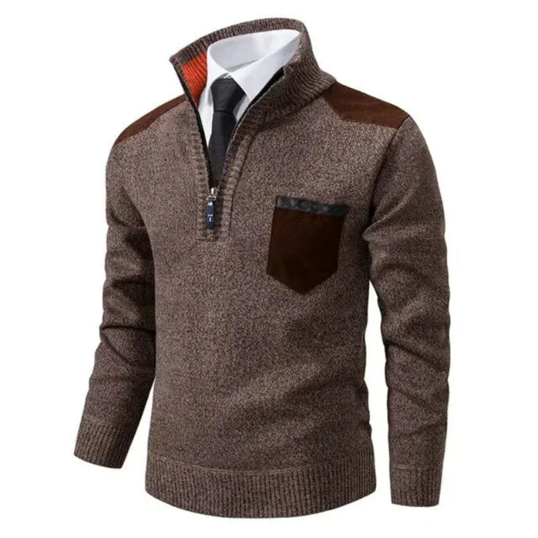 Men’s Quarter Zip Stand Collar Sweater