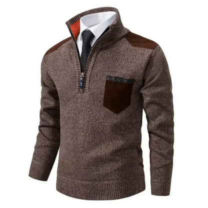 Men’s Quarter Zip Stand Collar Sweater