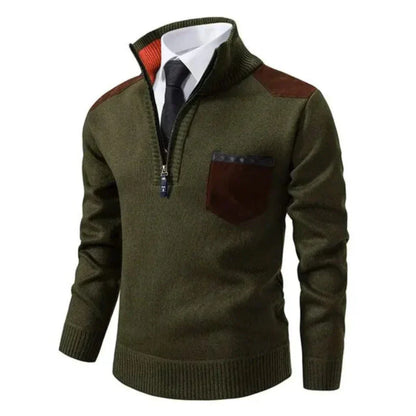 Men’s Quarter Zip Stand Collar Sweater