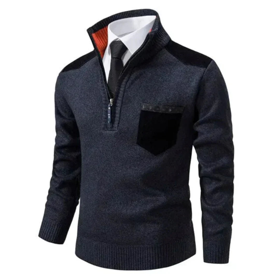 Men’s Quarter Zip Stand Collar Sweater