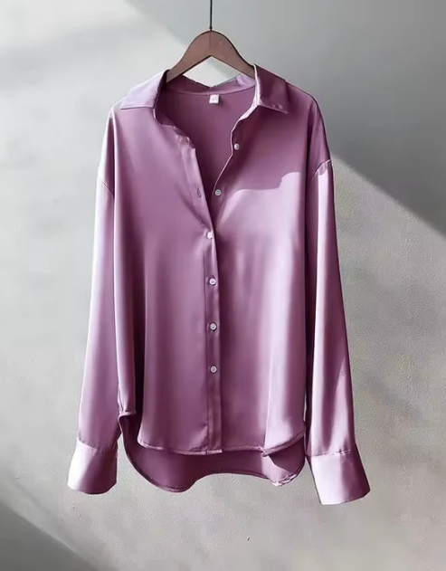 Green Classic Fit Blouse with Silky Finish