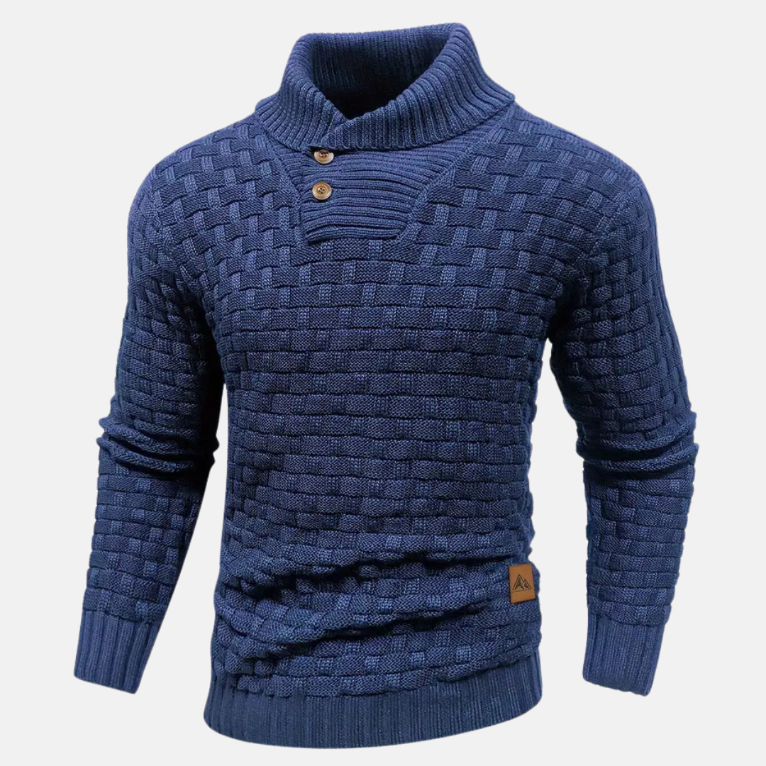 Men’s Basketweave Collar Sweater
