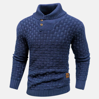 Men’s Basketweave Collar Sweater