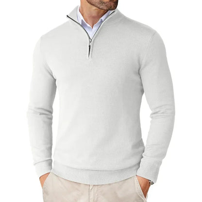 Edward | Men's Sweater with Zippered Collar | Soft Cotton Blend