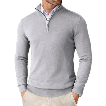 Edward | Men's Sweater with Zippered Collar | Soft Cotton Blend