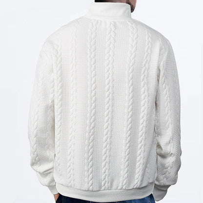 Quarter Zip Sweater - Knit Blend Zipper Neck And Air Flow