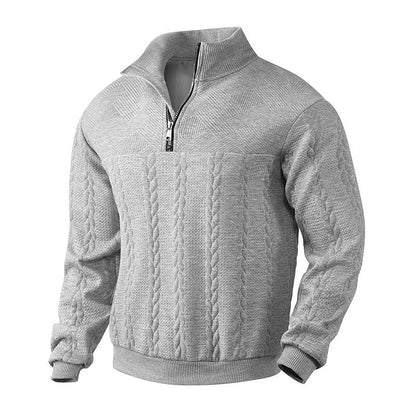 Quarter Zip Sweater - Knit Blend Zipper Neck And Air Flow