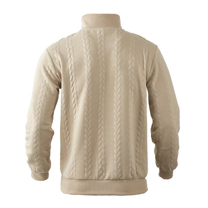 Quarter Zip Sweater - Knit Blend Zipper Neck And Air Flow