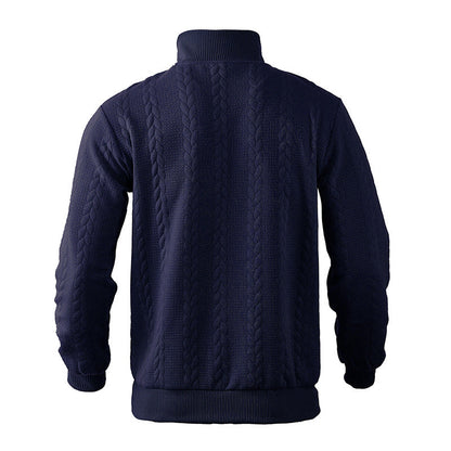 Quarter Zip Sweater - Knit Blend Zipper Neck And Air Flow