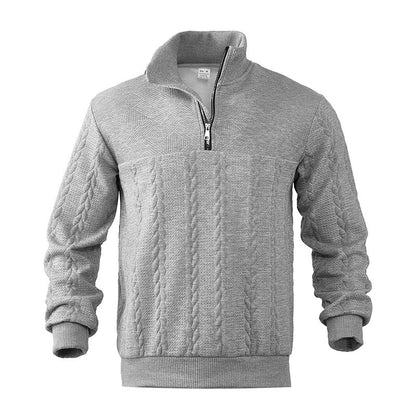 Quarter Zip Sweater - Knit Blend Zipper Neck And Air Flow