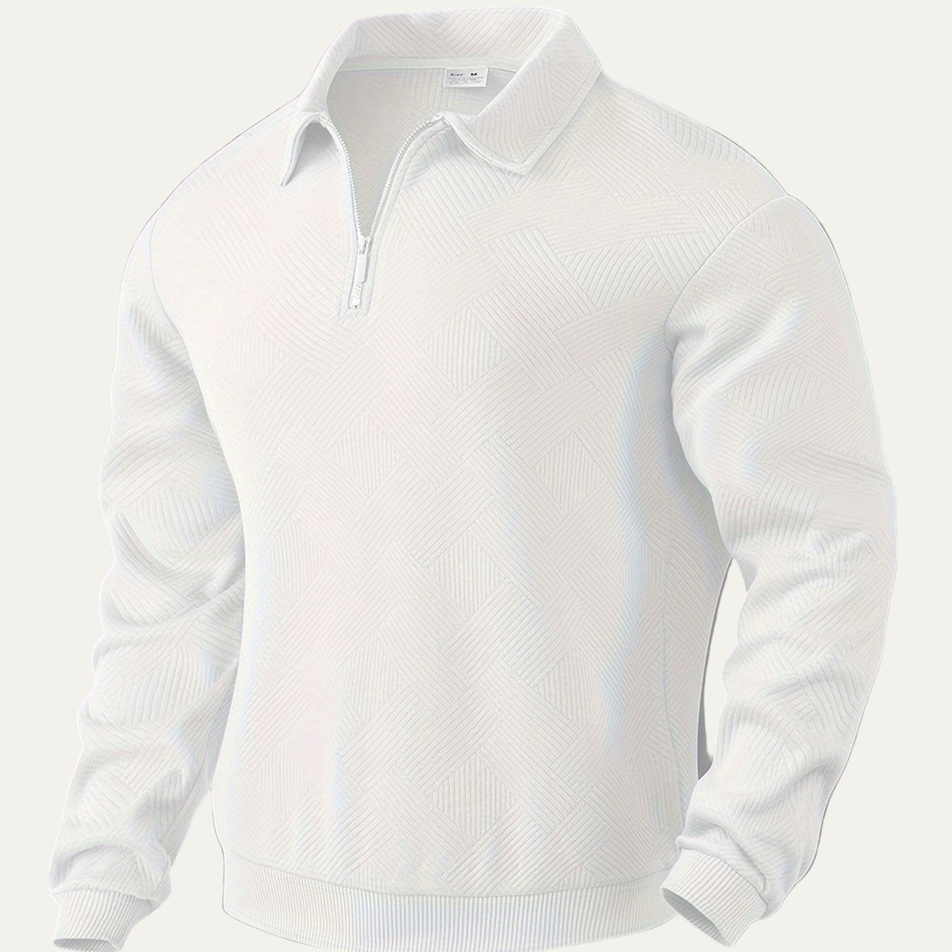 Men’s Textured Collared Quarter Zip Polo Sweater