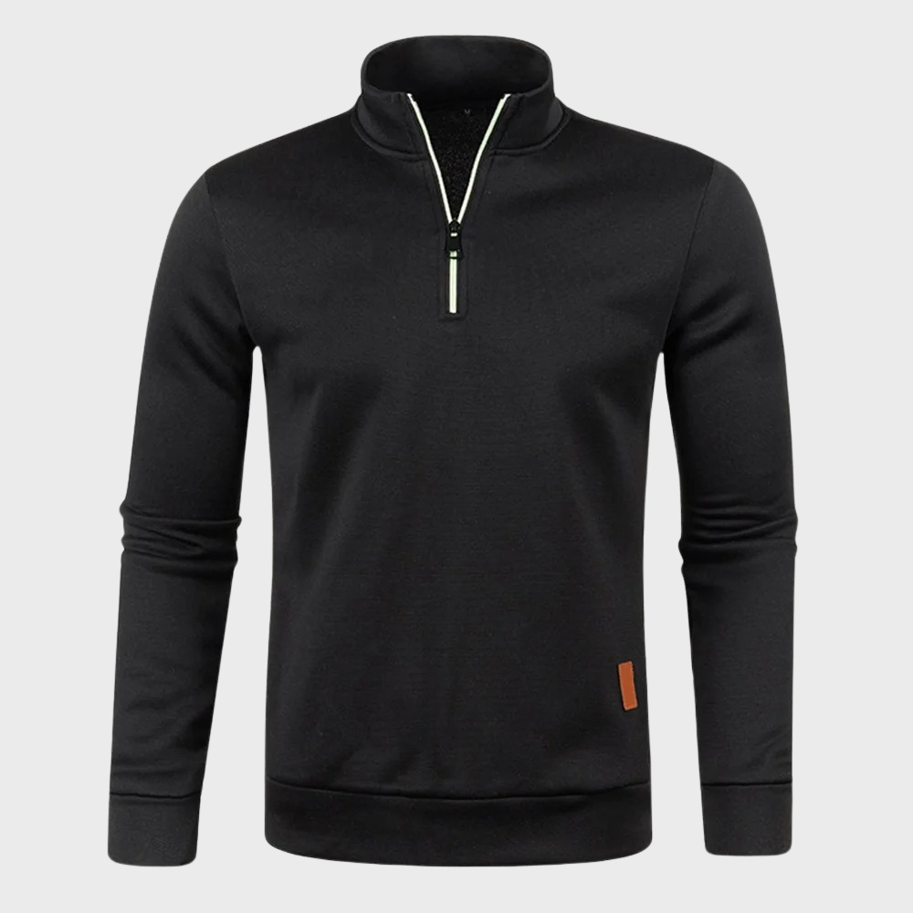 Men’s Heather Quarter Zip Stand Collar Pullover