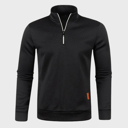 Men’s Heather Quarter Zip Stand Collar Pullover