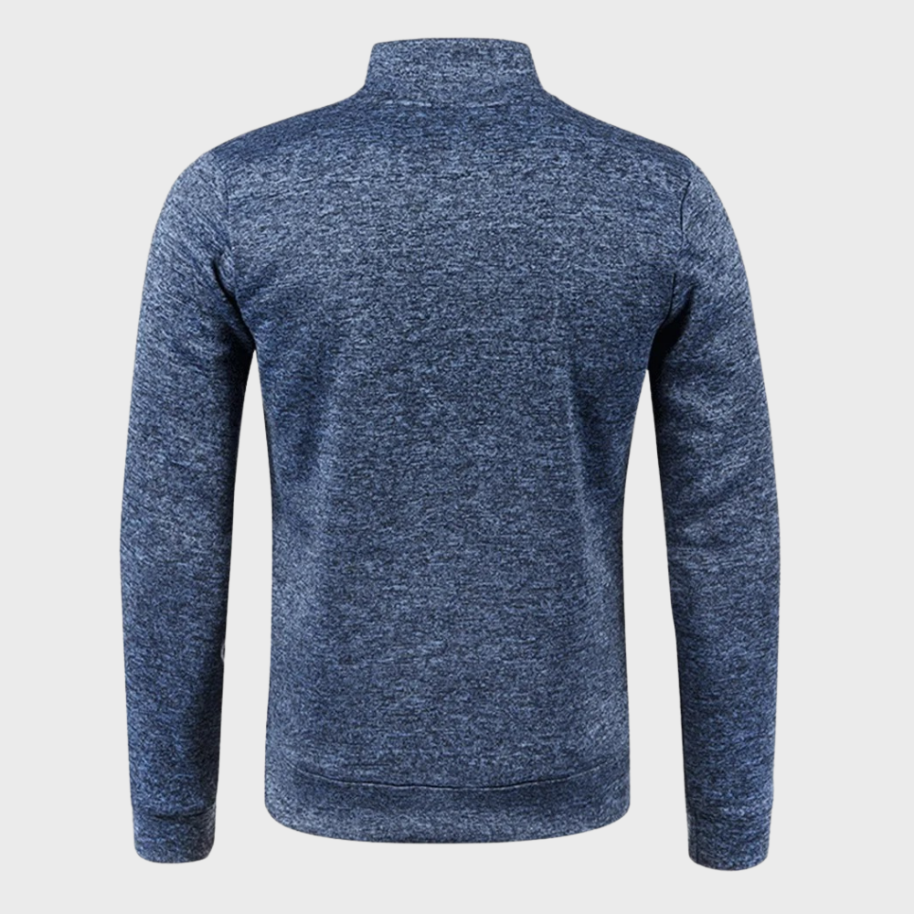 Men’s Heather Quarter Zip Stand Collar Pullover