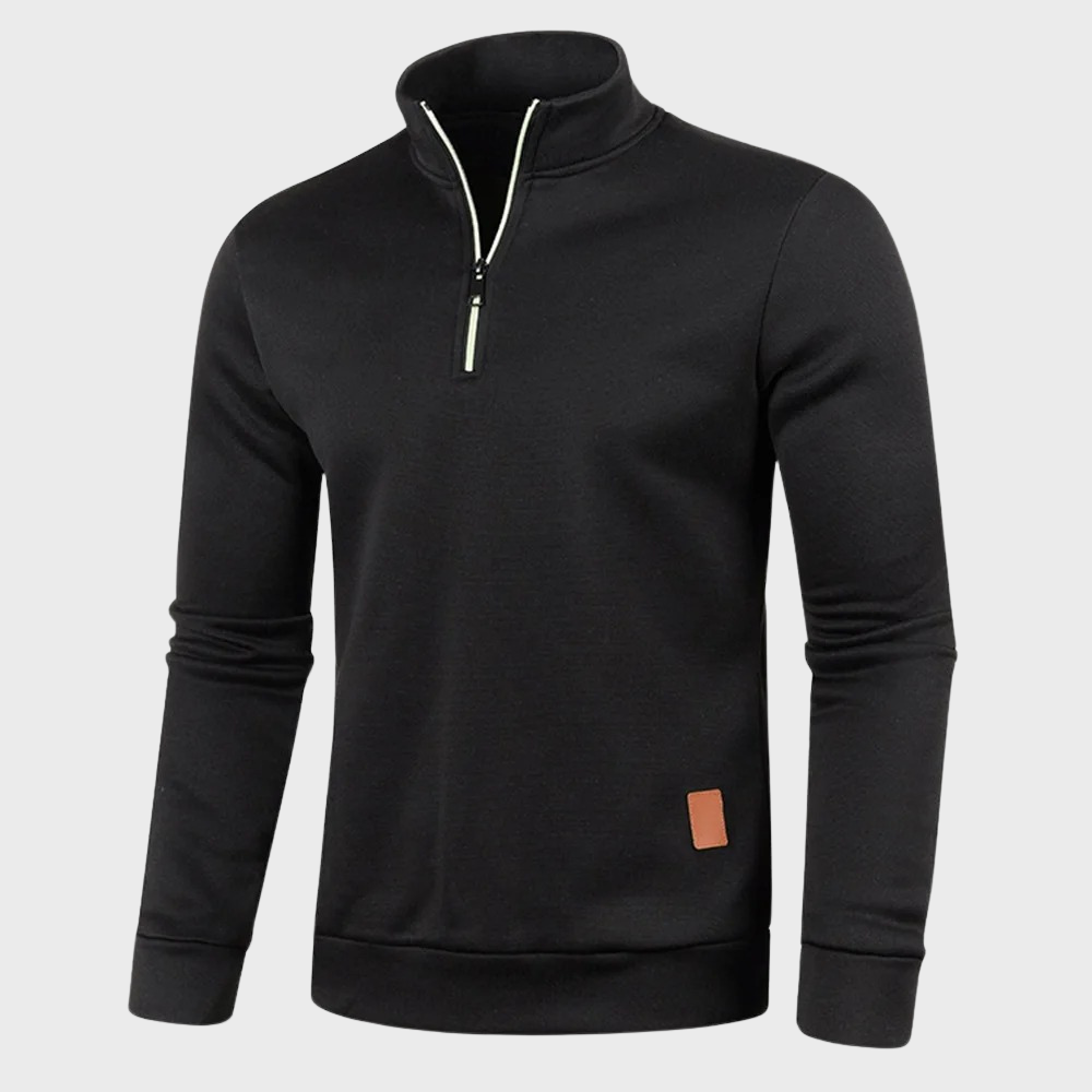 Men’s Heather Quarter Zip Stand Collar Pullover