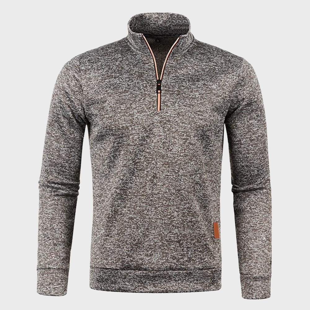 Men’s Heather Quarter Zip Stand Collar Pullover