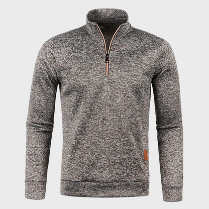 Men’s Heather Quarter Zip Stand Collar Pullover