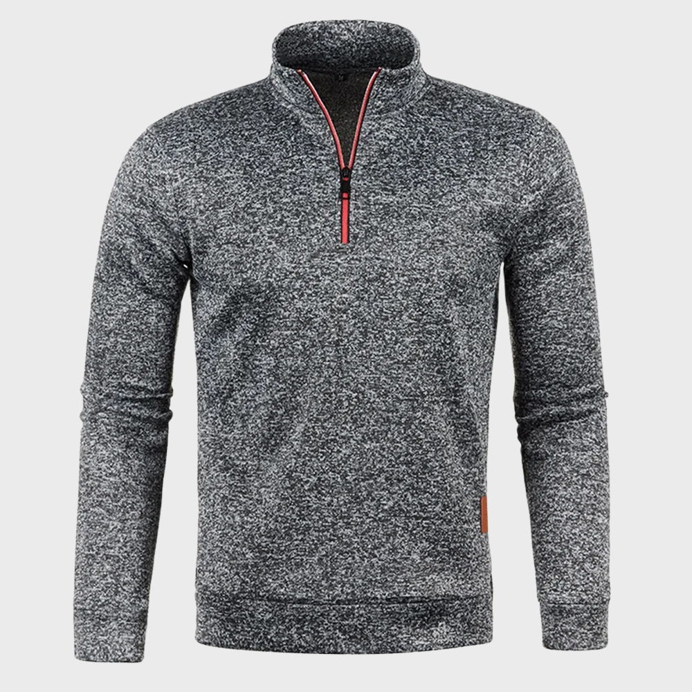 Men’s Heather Quarter Zip Stand Collar Pullover