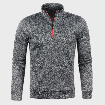 Men’s Heather Quarter Zip Stand Collar Pullover