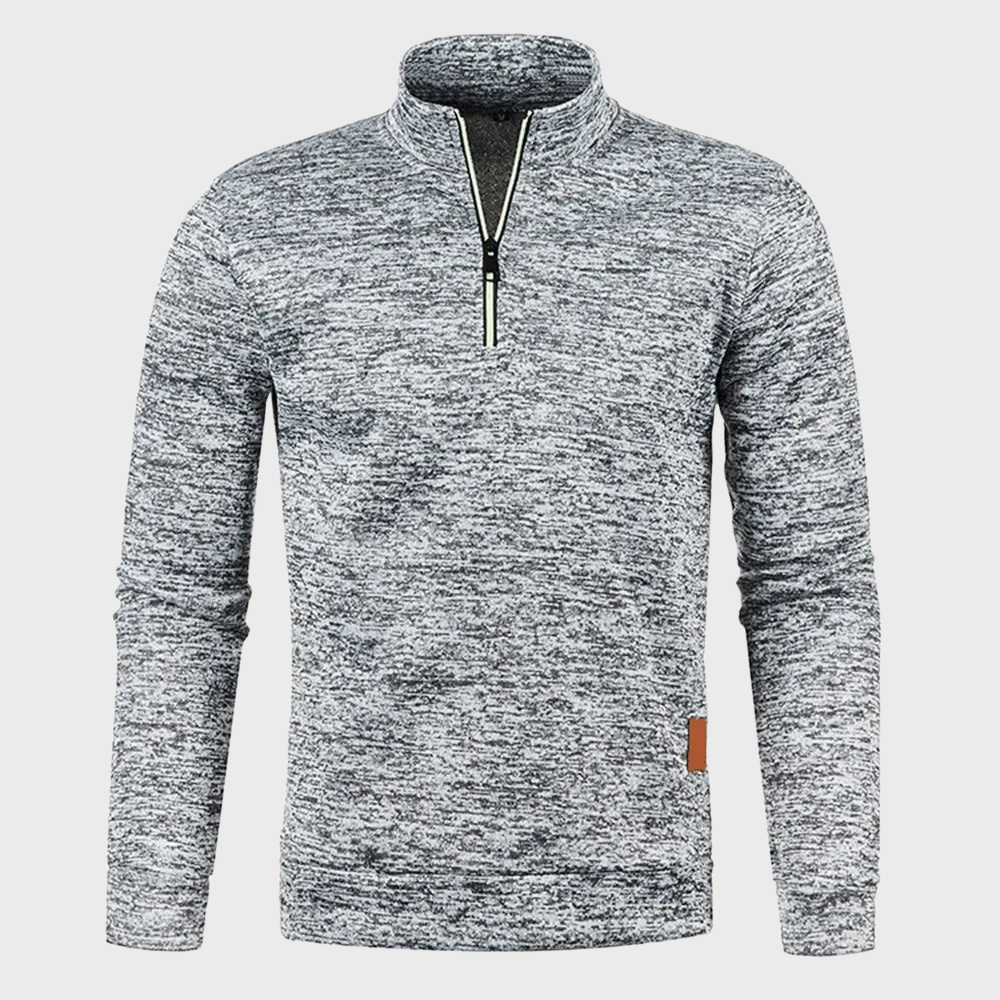 Men’s Heather Quarter Zip Stand Collar Pullover