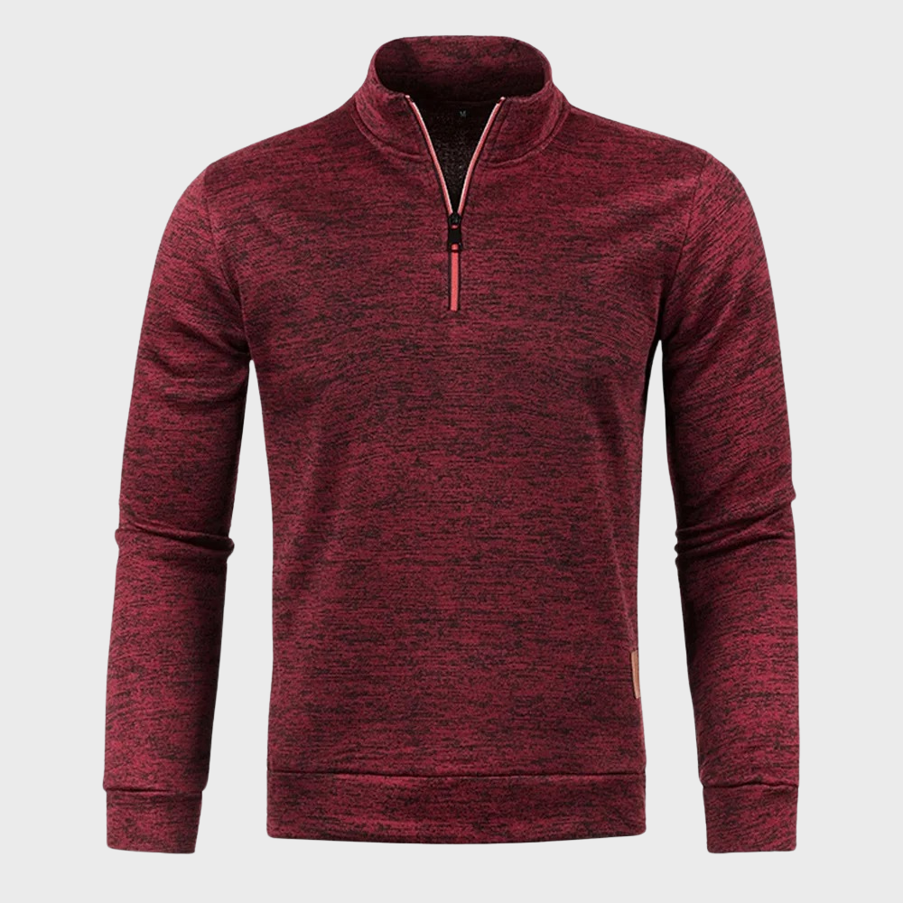 Men’s Heather Quarter Zip Stand Collar Pullover