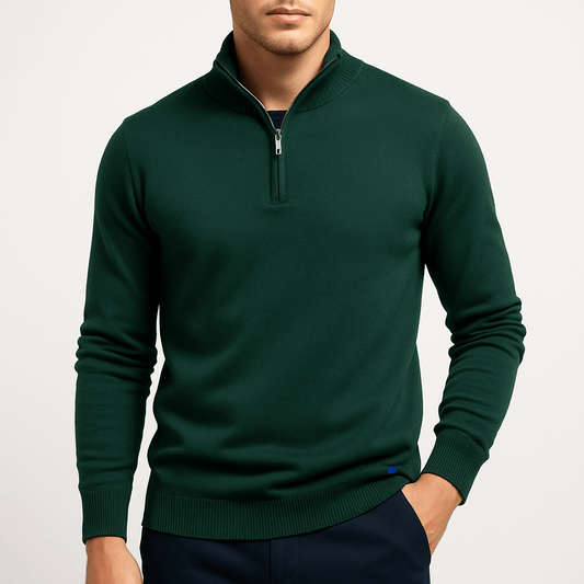 Men’s Quarter-Zip Vent Knit Sweater