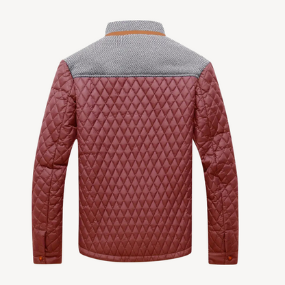 Men’s Color Block Knit Yoke Quilted Jacket