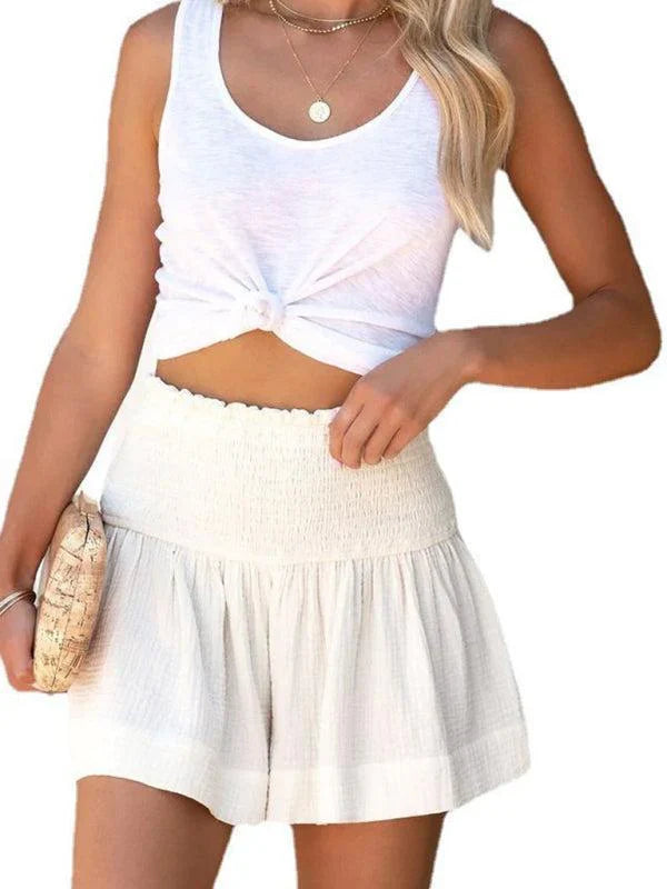 Quinella Shorts | High Waist Pleated Flowy Shorts