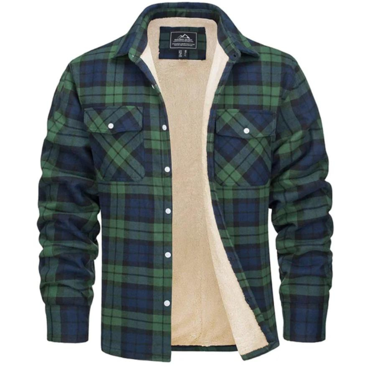 Warm Plaid Fleece Lined Shirt Jacket