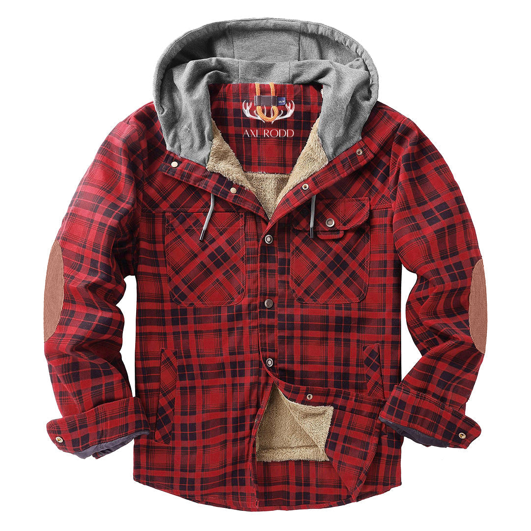 Men’s Hooded Plaid Fleece Lined Shacket