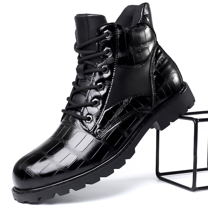 Tough Men's Leather Ankle Combat Boots