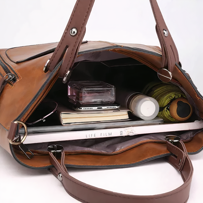 Women - Shoulder bag made of PU leather in vintage style - Stylish and durable