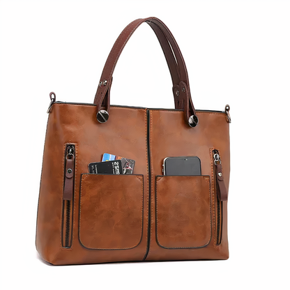 Women - Shoulder bag made of PU leather in vintage style - Stylish and durable